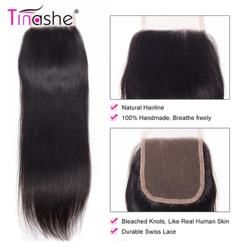 Tinashe Plaukų Brazilijos Plaukų Pynimas Ryšulių Žmogaus Plaukų, 4 Ryšulius Su Nėrinių Uždarymo Remy Tiesūs Plaukai Ryšulius Su Uždarymo