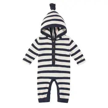 TinyPeople juostelė kūdikių romper žiemos Megztos medvilnės jumpsuit Gobtuvu šiltas naujagimių drabužiai rudens berniukai mielas onesie mergaičių drabužiai