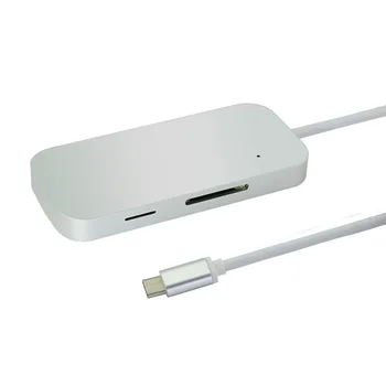 Tipas-C Hub 5 In 1 USB USB-C, 3-Port USB 3.0 + SD/TF Kortelių Skaitytuvas C Tipo Pasirinktinio įvedimo Adapteris, Splitter Nešiojamas Darbalaukio Sąsiuvinis