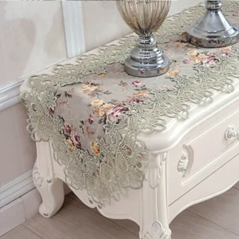 Top Elegantiškas Europos stiliaus Siuvinėjimo nėrinių stalo runner sielovados spausdinti runner princesė namų puošybai stalo bėgikų placemats