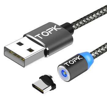 TOPK [5-Pack] R-Line1 LED Magnetinio Kabelis USB C Tipo Nailono Tinklelio Greitis Įkroviklio Tipo C Kabelio 