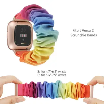 Toyouths Watchband už Fitbit Atvirkščiai Laisvalaikio Elastingas Audinys Dirželis Moterys Austi Žiūrėti Pakeitimo Scrunchies Juostos Fitbit Versa2