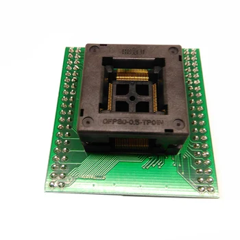 TQFP80 FQFP80 QFP80 į DIP80 OTQ-80-0.5-02 Burn Test Lizdas Pikis 0,5 mm IC Kūno Dydis 12x12mm programavimo ZIF lizdo adapteris
