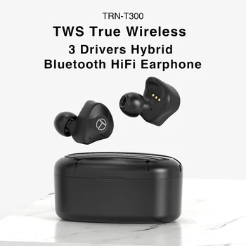 TRN T300 TWS Bluetooth V5.2 1DD+2BA Hibridas Vairuotojas Belaidės Ausinės Garsumo Valdymas Sporto Ausinių Vandeniui IEM Su QCC3046 Lustas