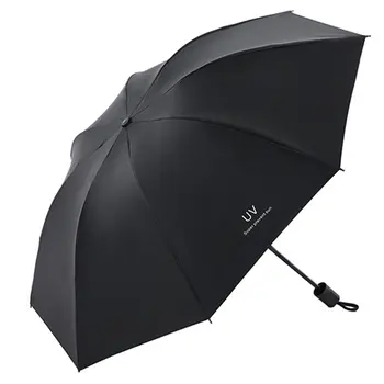 Trys-holding saulės skėtis apsaugos nuo saulės UV lankstymo skėtį nuo saulės, skėtis, lietus dual-naudoti kompaktiškas, nešiojamas kišenėje