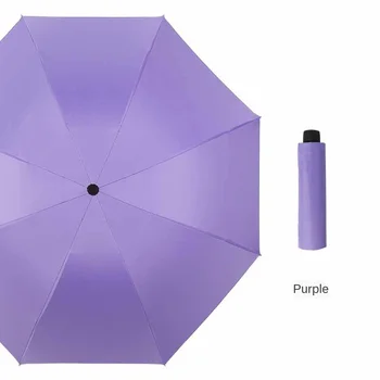 Trys sulankstomas skėtis vidutinio dydžio saulės ir lietaus dvejopo naudojimo skėtis nuo saulės anti-ultravioletinių moterų skėtis stiprus skėtis