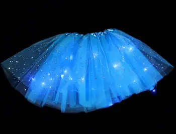 Tutu Mergina Sijonas Išgalvotas Kostiumų LED Šviesos Iki Pettiskirt Baleto Princesė Vestuvių Kūdikių Vaikams Šokių Bebe Cosplay Miniskirt