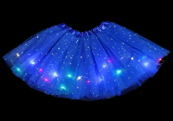 Tutu Mergina Sijonas Išgalvotas Kostiumų LED Šviesos Iki Pettiskirt Baleto Princesė Vestuvių Kūdikių Vaikams Šokių Bebe Cosplay Miniskirt