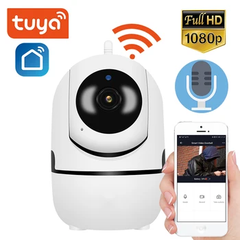 Tuya HD 1080P Mini Patalpų Kamera App Kontrolės Belaidžio Namų Saugumo WiFi IP Kameros Stebėjimo Kamera, Naktinio Matymo VAIZDO Kamera