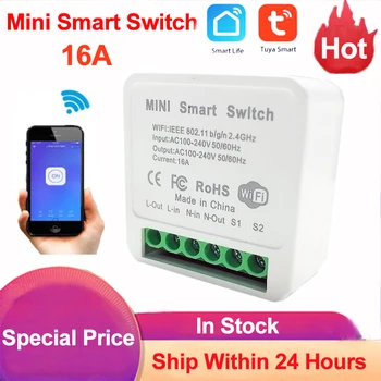 Tuya Mini Wifi Smart Switch Išmaniųjų Namų Nuotolinio Valdymo 16A Laikmatis 