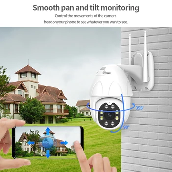 Tuya Smart Gyvenimo PTZ 1080P 2MP HD Vandeniui Lauko IP Kamera P2P WiFi Saugumo Kameros VAIZDO Stebėjimo Kamerą