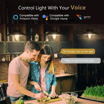 Tuya Smart Wifi LED Lemputė E14 RGB šviesos srautą galima reguliuoti Šviesos Žvakės Lemputė Dirbti Su Alexa Echo 