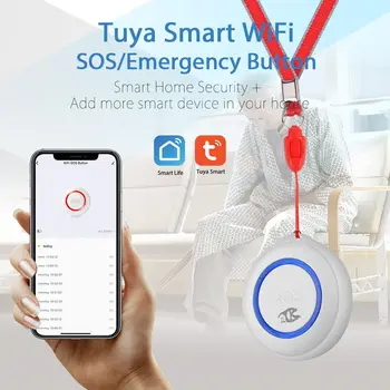 Tuya Wireless Fidelity Pažangi Avarinio Mygtuką Vieną mygtuką Žadintuvo Skambučio Mygtuką Vyresnio Intelligent Scene Jungtis SOS