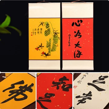 Tuščias Kinijos ryžių popieriaus pažymėkite dėl tapybos, kaligrafijos, Montuojamas tapybos, popieriaus, Įrėminti xuan popieriaus scrool Meno rinkinys