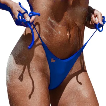 Tvarstis Thong Įžūlus Bikini Bottom vientisas Paplūdimio Brazilijos maudymosi Kostiumėliai, Vasarinės Seksualus Bikini Bottom vientisa Spalva G-string Dirželius