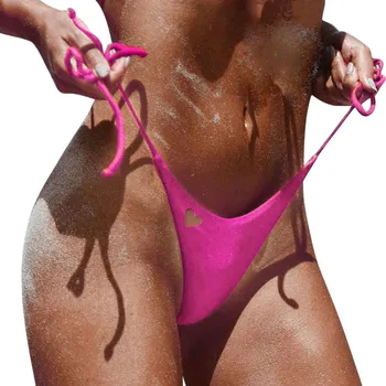 Tvarstis Thong Įžūlus Bikini Bottom vientisas Paplūdimio Brazilijos maudymosi Kostiumėliai, Vasarinės Seksualus Bikini Bottom vientisa Spalva G-string Dirželius