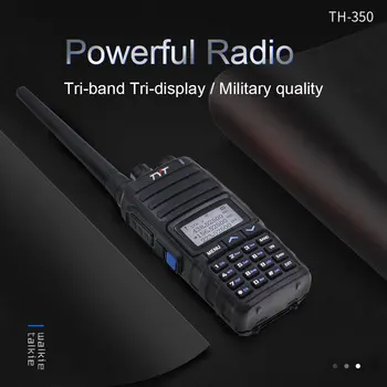 TYT TH-350 Tri-Band Tri-Ekranas 136-174Mhz 220-260Mhz 400-470Mhz Galingas Radijo 128 Saugojimo Kanalų Grupe Walkie Talkie