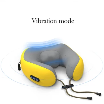 U - formos elektros masažo pagalvė maišymo ir minkymo su skara ant kaklo slankstelio vidurį, taip pat pečių, kaklo massager