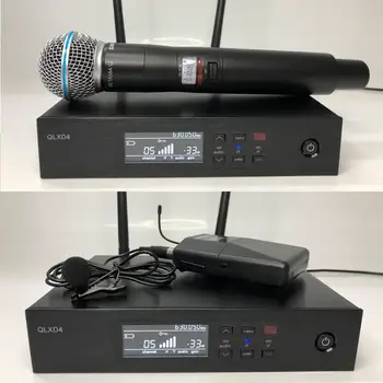 UHF QLXD4 Aukštos Kokybės UHF Profeesional dviguba Tiesa Įvairovę Bevielio Mikrofono Sistema scenoje bevielis mikrofonas