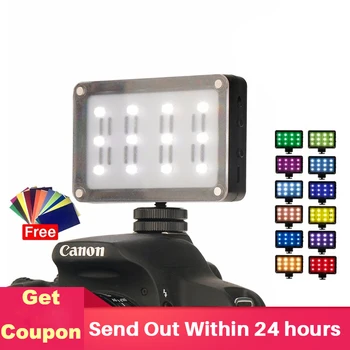 ULANZI Mini LED Vaizdo Šviesos, Kamera, Kišenėje Photo Light su Filtrais Spalvos Želė, skirta DSLR Fotoaparatas 3-Ašis, kardaniniai šarnyrai,