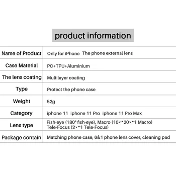 Ulanzi Telefono dėklas 3 in 1 Telefonų Lęšis iPhone 11 CPL Filtras/10X/20X Makro/Fisheye/2X teleobjektyvą 