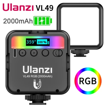 Ulanzi VL49 Mini RGB LED Vaizdo Šviesos 2000mAh Nešiojamas Kišenėje Fotografijos Apšvietimo Vlog Užpildyti Šviesos Išmanųjį telefoną, VEIDRODINIAI SLR Lempos