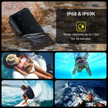 UMIDIGI BISON IP68/IP69K Vandeniui Tvirtas Telefonas 48MP Matricos Quad Kamera 6.3