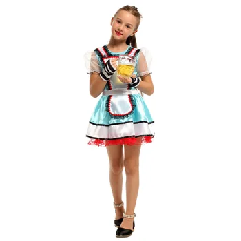 Umorden Puras Halloween Kostiumai Mergaitėms Bavarijos Oktoberfest Kostiumų Dirndl Vaikams, Vaikų vokietijos Alaus Mergina Cosplay Išgalvotas Suknelė