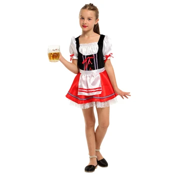 Umorden Puras Halloween Kostiumai Mergaitėms Bavarijos Oktoberfest Kostiumų Dirndl Vaikams, Vaikų vokietijos Alaus Mergina Cosplay Išgalvotas Suknelė