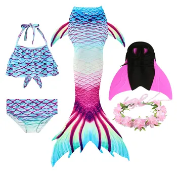 Undinėlės uodegos Monofin Flipper Undinėlės Kostiumu Paplūdimio Bikini Maudymosi Kostiumas Suknelė Mergaitėms Cosplay Kostiumų Princesė naujas 3-11y