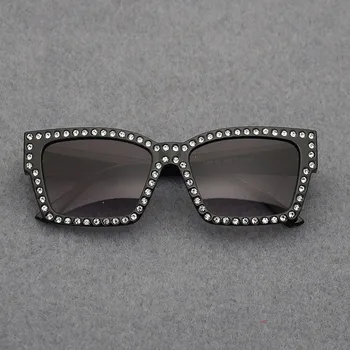 Unglasses moterų 2020 m. prabangos prekės Aikštėje negabaritinių saulės akiniai Prabangus Diamond akinius moterims ir Vyrams UV400