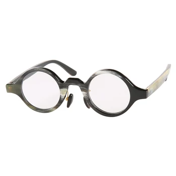 Unikalaus dizaino, meno raunde aiškia spalvų rankų darbo ox ragų rėmo unisex akiniai vyrų, moterų, optiniai akiniai ragų akiniai nuo saulės