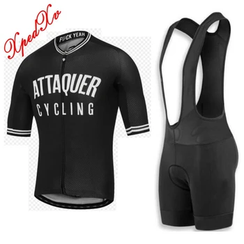 Unisex attaquer dviračių Džersis 2020 M., Visas juodas su logotipu Vyrų Moterų dviračių, jojimo sporto dėvėti Kelių dviratį marškinėliai trumpomis rankovėmis Jersey