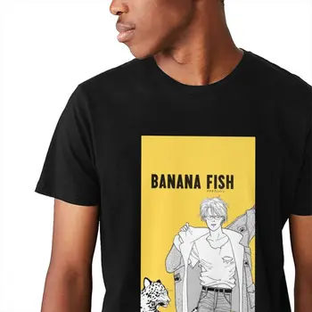 Unisex marškinėliai Anime, Japonų Nusikaltimų Pelenų Eiji Komiksų Bananų Žuvų Geros Medvilnės Harajuku Apvalios Apykaklės Hip-Hop Tee Marškinėliai