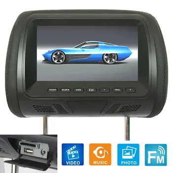 Universalus 7 Colių Automobilių Pogalvių Monitorius Galinės Sėdynės Pramogų Multimedias Grotuvas, USB, SD Galinės Sėdynės Pramogų SH7048-P5
