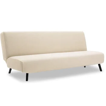 Universalus armless lankstymo sofa-lova padengti visą audinio sofos dangtelis apsaugos nuo užsiteršimo vientisos spalvos ananasų grūdų elastinga dulkių dangtelį