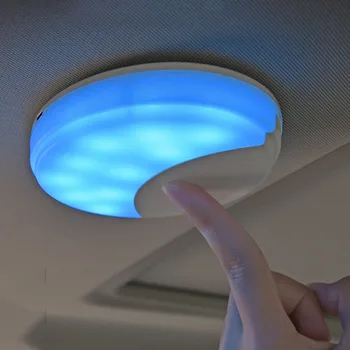 Universalus Nešiojamų Automobilio Stogo Lubų Skliautai Skaitymo Šviesos Magnetinis LED Lempa USB Įkrovimo White&Blue Apšvietimo Spalva Skaitymo Šviesa