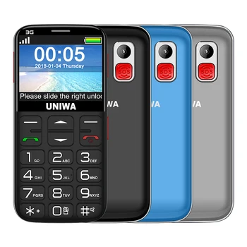 UNIWA V808G 2.31 Colio Mobiliojo Telefono 3G WCAMA mobilusis telefonas, vyresnio amžiaus Vyras SOS 1400mAh rusų Klaviatūra 2G Ląstelių Vyresnio amžiaus