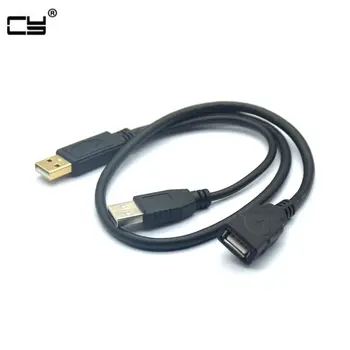 USB 2.0, A Tipo, 3A Vyrų ir Moterų su maitinimo laidas duomenų maitinimo Y Kabelis Belaidžio WIFI Mobile Kietasis Diskas HDD 50cm 100cm 3m