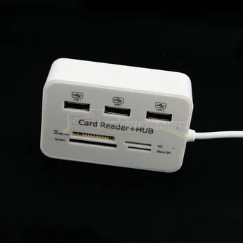 USB 2.0 Tiesiai USB HUB+ SD, MS, TF Multi-Card Reader / Powered / Balta