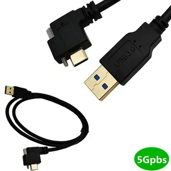 USB 3.0 A Male į USB 3.1 c tipo USB-c Tipo-C, su Dviguba Fiksavimo Varžtus vyras Duomenų Kabelis USB3 Standarto.0 Panel Mount Tipas