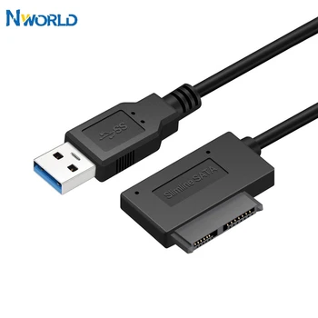 USB 3.0 prie SATA 7+6(13pin) Konverteris Adapterio Kabelis 2,5' '3.5