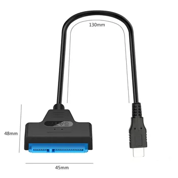 USB 3.1 Tipas-C SATA 22(7+15) Pin SATA Adapteris Keitiklis Kabeliai Parama SATA 2.0/3.0 2.5