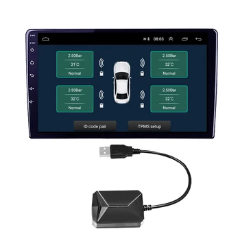 USB Android TPMS Padangų Slėgio Stebėjimo Sistema Bevielio Perdavimo 8 bar 116 vsi, Signalizacijos Sistemos 5V Vidaus Išorės