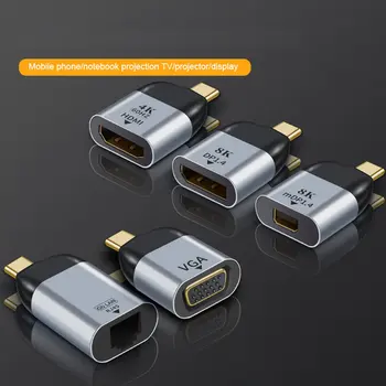 USB C DP Adapteris 8K 60Hz USB Adapteris Tipas-C-HDMI Adapter MacBook Vyras Į DP Moterų Adapteris