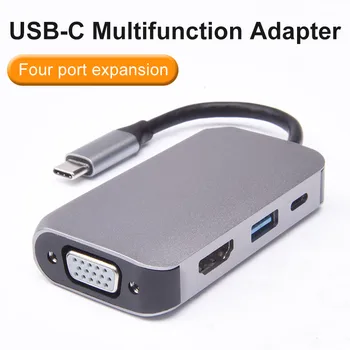 USB C HUB C Tipo Multi USB 3.0 HUB HDMI VGA Adapteris Dokas 