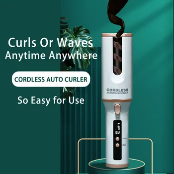 USB Crodless Hair Curler Belaidžio Automatinė Hair Curler Besisukanti Lazdelė, Garbanoti Geležies Nešiojamų Įkraunama Plaukų Suktukus Volai