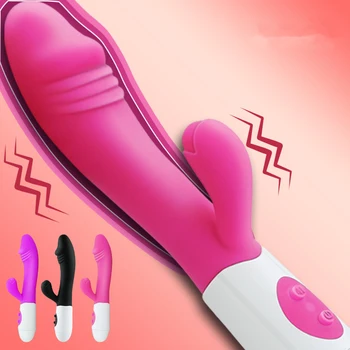 USB G-taško Vibratorius, Sekso Žaislai Moteris Dildo Rabbit Vibratorius Klitorio, Makšties massager Realistiškas Penis Oralinis Seksas, Erotiniai Žaislai