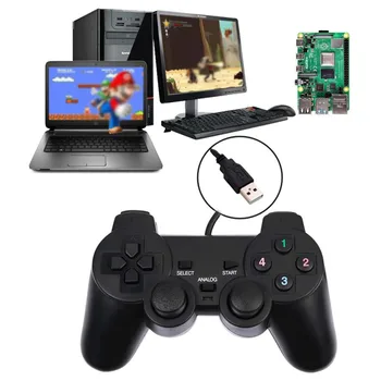 USB Laidinė Žaidimų Valdiklis Skirtas KOMPIUTERIO Raspberry Pi Gamepad Nuotolinio Dviguba Vibracija Kreiptuką Gamepad Garo / Roblox / RetroPie