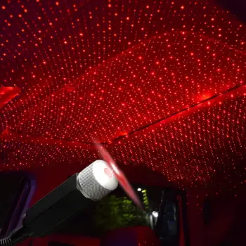 USB LED Automobilio Stogo Star Projektorius Naktį Šviesos Reguliuojamas Atmosfera Galaxy Šalies Lempos Dekoratyvinės Lempos Kelių Apšvietimo Efektai
